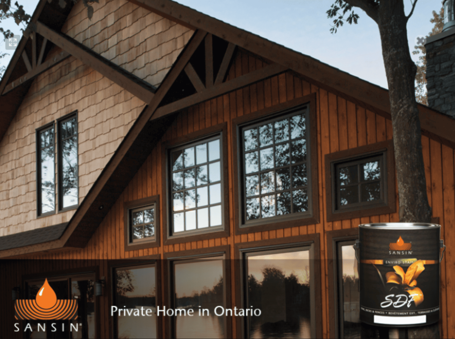 Exterior stain on a private home in Ontario