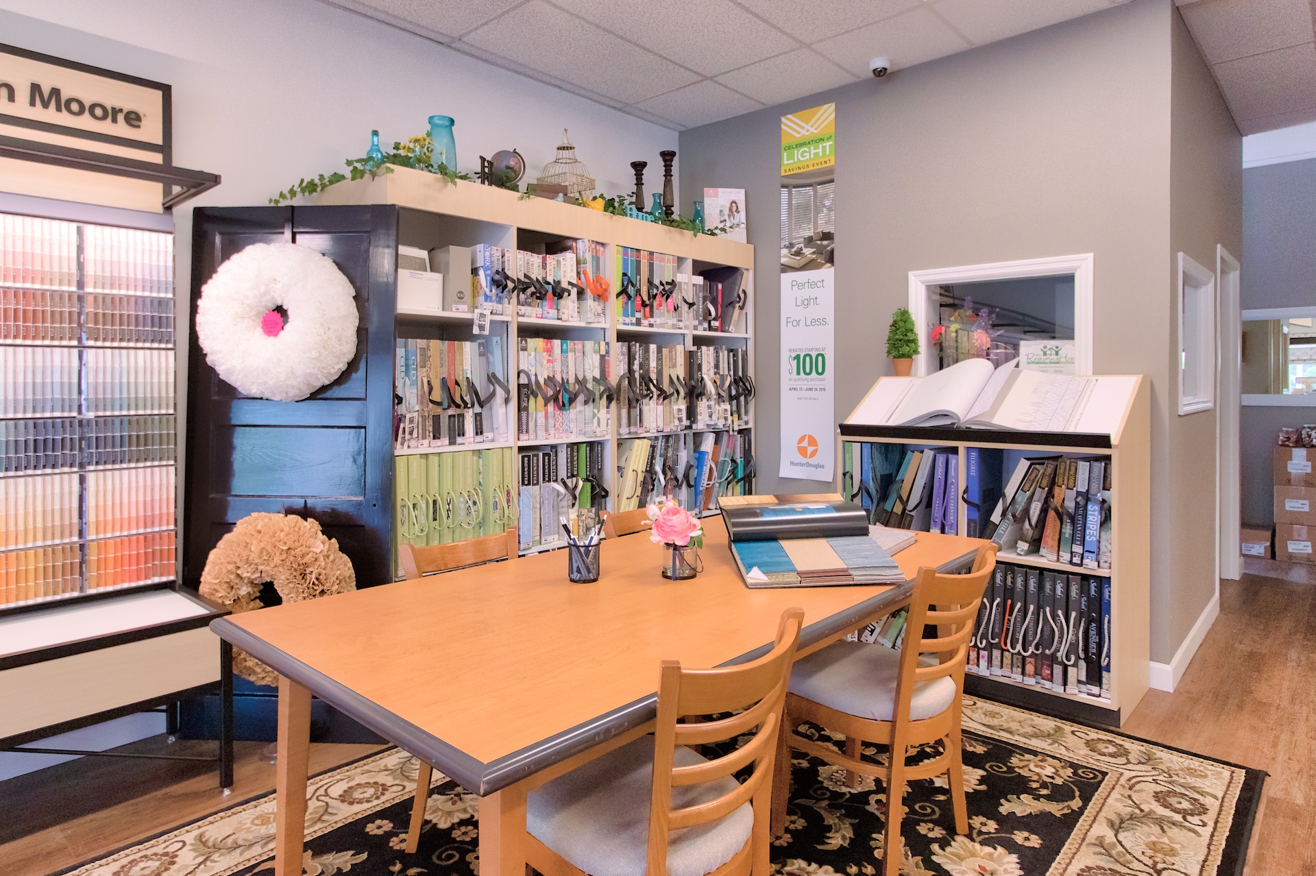 Wallpaper selection area inside Grauer's store.